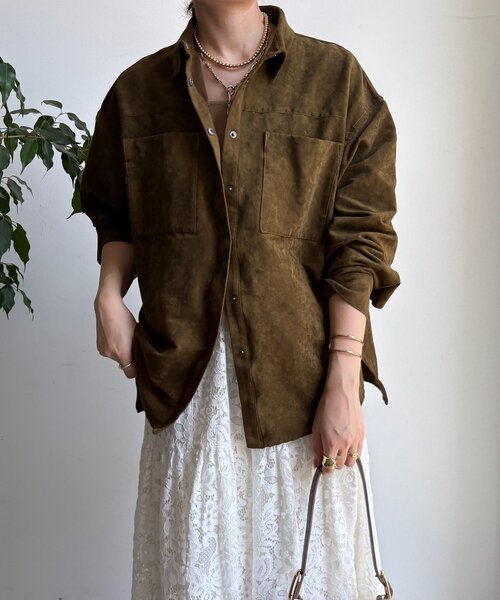 DouDou（ドゥドゥ）の「【セットアップ対応】フェイクスエードジャケット（その他アウター・レディース・キャメル/カーキ・FREE）」の15枚目の写真