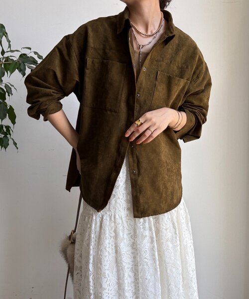 DouDou（ドゥドゥ）の「【セットアップ対応】フェイクスエードジャケット（その他アウター・レディース・キャメル/カーキ・FREE）」の17枚目の写真