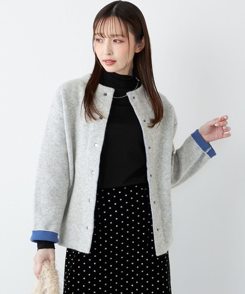 SHIPS Colors(シップス カラーズ)の「SHIPS Colors:〈手洗い可能〉チャイニーズラクーン 接結 カーディガン◇(カーディガン/ボレロ・レディース・グレー/ベージュ/ネイビー・ONE SIZE)」の16枚目の写真