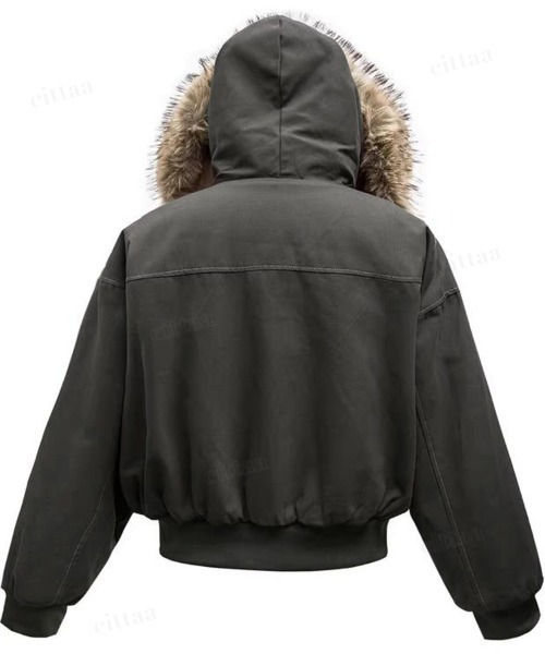 Dalfwin（ダールフィン）の「韓国ファッション　ファー付きフードブルゾン（ブルゾン・レディース・ブラック/グレー・FREE）」の17枚目の写真