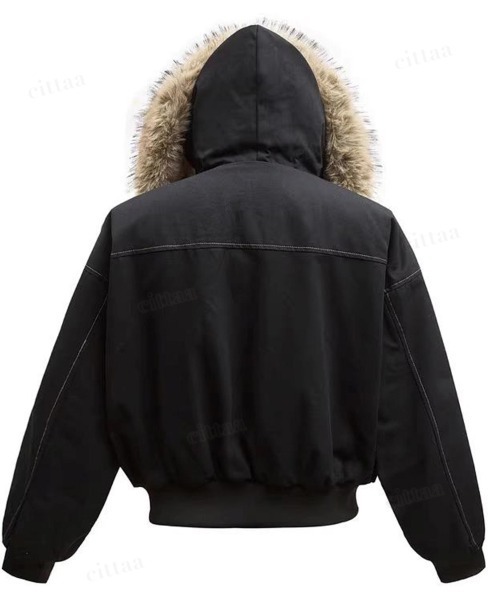 Dalfwin（ダールフィン）の「韓国ファッション　ファー付きフードブルゾン（ブルゾン・レディース・ブラック/グレー・FREE）」の10枚目の写真