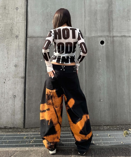 パンツ diesel pre-fall23 insideout sweat pants セール】【dollslutz】spray design sweat pants / 【ﾄﾞﾙｽﾞﾗｯﾂ