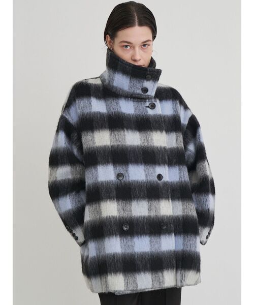 ELENDEEK（エレンディーク）の「スタンドカラーショートコート（その他アウター・レディース・オフホワイト/その他1/グレー・FREE）」の12枚目の写真