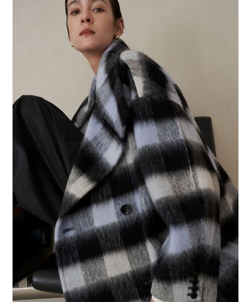 ELENDEEK（エレンディーク）の「スタンドカラーショートコート（その他アウター・レディース・オフホワイト/その他1/グレー・FREE）」の14枚目の写真