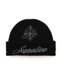 SUPPLIER(TvC[)SUPPLIER/TvC[/CROSS BALACLAVA BEANIE(jbgLbv/r[j[)