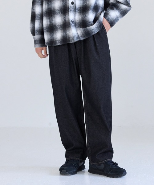 coca（coca）（コカ）の「ツータックテーパードデニムパンツ（デニムパンツ・メンズ・ブラック/インディゴブルー・L/M/XL）」の4枚目の写真