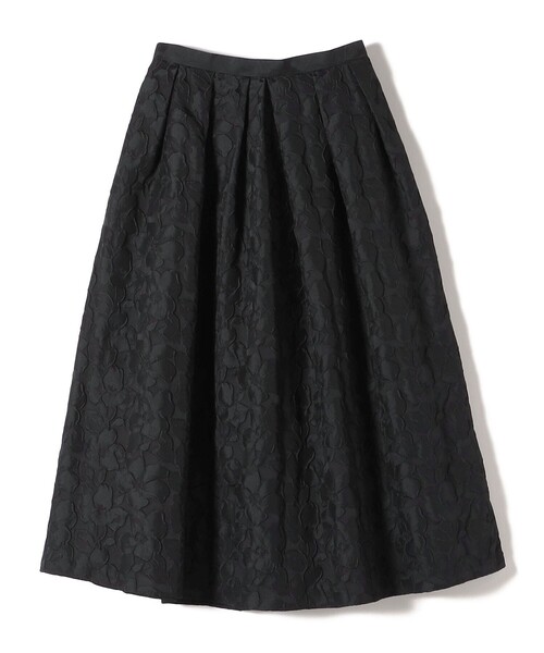 手洗い可能〉膨れ ジャカード タック フレア スカート（スカート
