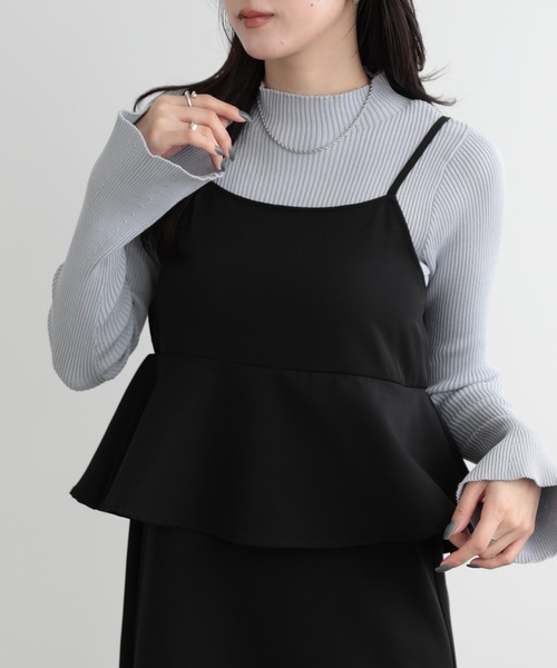 nouvellemoi(ヌーベルモイ)の「ぺプラムキャミワンピ(ワンピース・レディース・グレイッシュベージュ/ブラック/チャコール/ブラウン・M)」の20枚目の写真