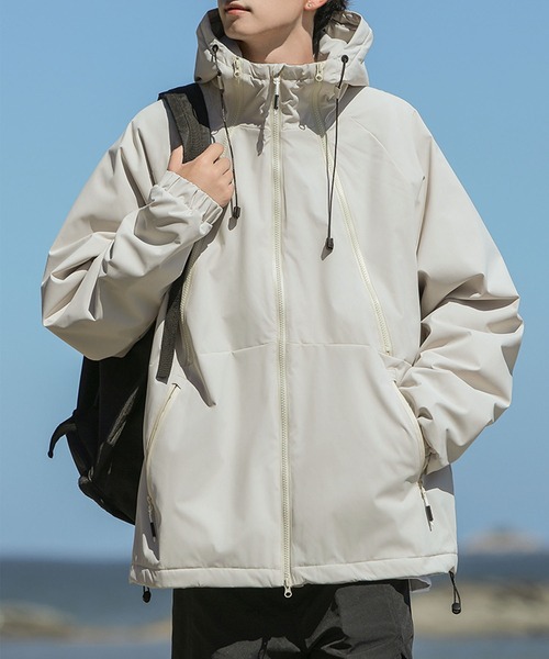aimoha(アイモハ)の「中綿入りフードジャケット/Padded hooded jacket (AW)(ダウンジャケット/コート・メンズ・カーキ/ブラック/オフホワイト・LARGE/X-LARGE/MEDIUM)」の4枚目の写真