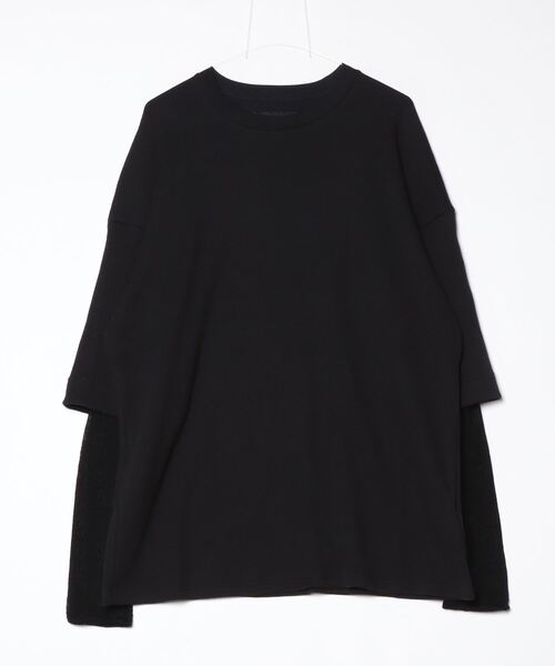 ROYAL FLASH（ロイヤルフラッシュ）の「A.F ARTEFACT/エーエフ・アーティファクト/Layered Crew Neck Top（Tシャツ/カットソー・メンズ・カーキ/ブラック・2/3）」の2枚目の写真