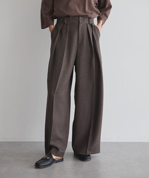 GARAGE OF GOOD CLOTHING（ガレージオブグッドクロージング）の「【日本製】ツィード調２タックワイドパンツ（その他パンツ・レディース・グレー・38/36）」の2枚目の写真