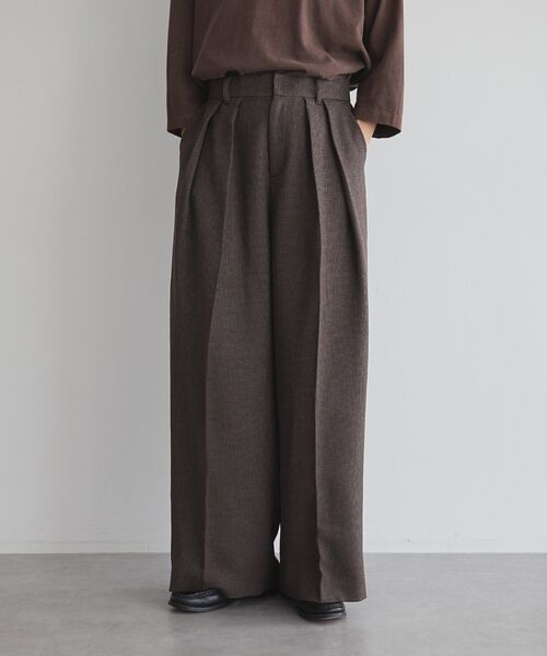 GARAGE OF GOOD CLOTHING（ガレージオブグッドクロージング）の「【日本製】ツィード調２タックワイドパンツ（その他パンツ・レディース・グレー・38/36）」の6枚目の写真