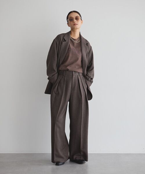 GARAGE OF GOOD CLOTHING（ガレージオブグッドクロージング）の「【日本製】ツィード調２タックワイドパンツ（その他パンツ・レディース・グレー・38/36）」の9枚目の写真