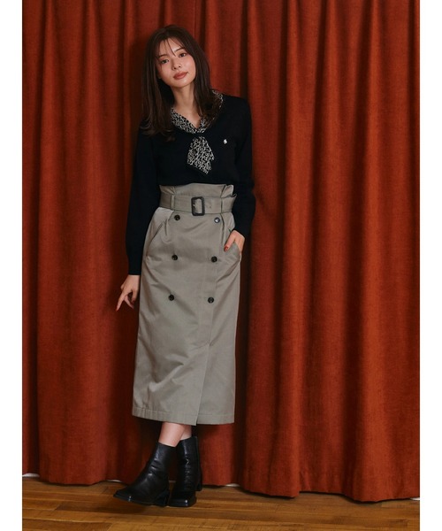 POLO BCS(ポロ ビーシーエス)の「【POLO BCSコラボ】モノグラムJQボウタイニット(ニット/セーター・レディース・ブラック/ブルー/アイボリー・MEDIUM)」の20枚目の写真