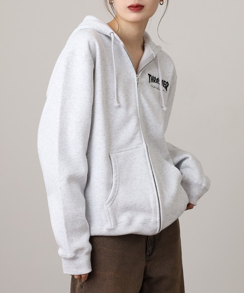 THRASHER(スラッシャー)の「THRASHER MAG LOGO SWEAT L/S HOODIE 長袖スウェットジップアップパーカー(パーカー・メンズ・グレー/ブラック/ホワイト・M/L)」の15枚目の写真