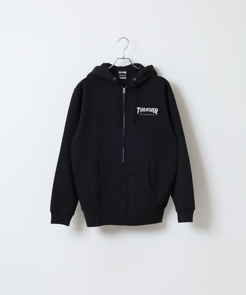 THRASHER(スラッシャー)の「THRASHER MAG LOGO SWEAT L/S HOODIE 長袖スウェットジップアップパーカー(パーカー・メンズ・グレー/ブラック/ホワイト・M/L)」の5枚目の写真