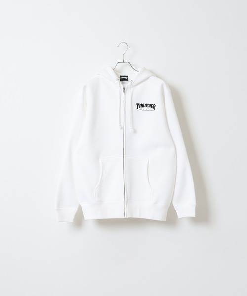 THRASHER(スラッシャー)の「THRASHER MAG LOGO SWEAT L/S HOODIE 長袖スウェットジップアップパーカー(パーカー・メンズ・グレー/ブラック/ホワイト・M/L)」の6枚目の写真