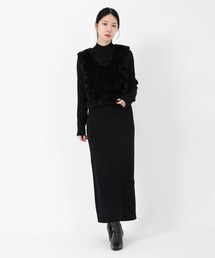 STRAWBERRY-FIELDS | フェリーナ_フェイクファージレ*リブニットワンピースセットアップ(ワンピース)