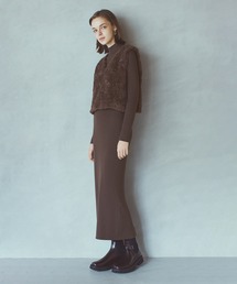 STRAWBERRY-FIELDS | フェリーナ_フェイクファージレ*リブニットワンピースセットアップ(ワンピース)