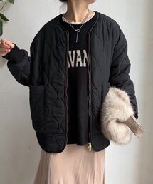 DOUDOU 長袖 ブルゾン アウター ジャケット シアー ブラック WEB限定】シアーヘムノーカラーブルゾン | DOUDOU(ドゥドゥ