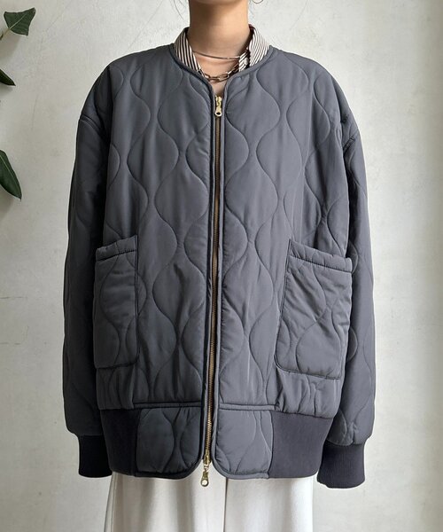 DouDou（ドゥドゥ）の「キルティングMA1（その他アウター・レディース・ブラック/チャコールグレー/ホワイト系その他/ベージュ・FREE）」の6枚目の写真