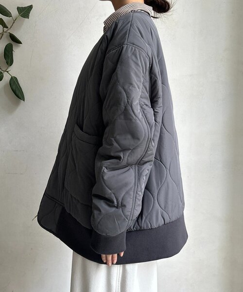DouDou（ドゥドゥ）の「キルティングMA1（その他アウター・レディース・ブラック/チャコールグレー/ホワイト系その他/ベージュ・FREE）」の7枚目の写真