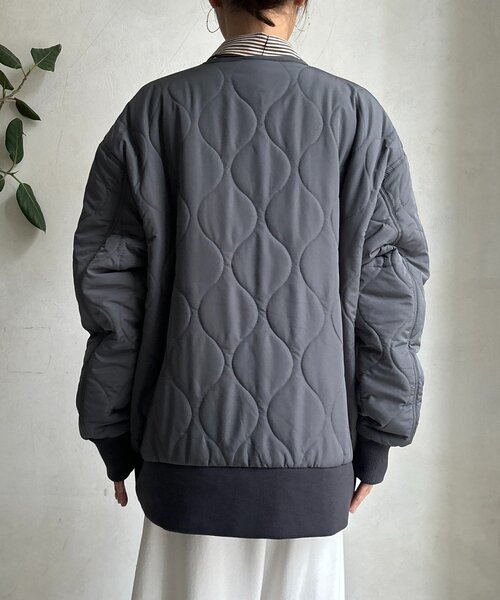 DouDou（ドゥドゥ）の「キルティングMA1（その他アウター・レディース・ブラック/チャコールグレー/ホワイト系その他/ベージュ・FREE）」の8枚目の写真