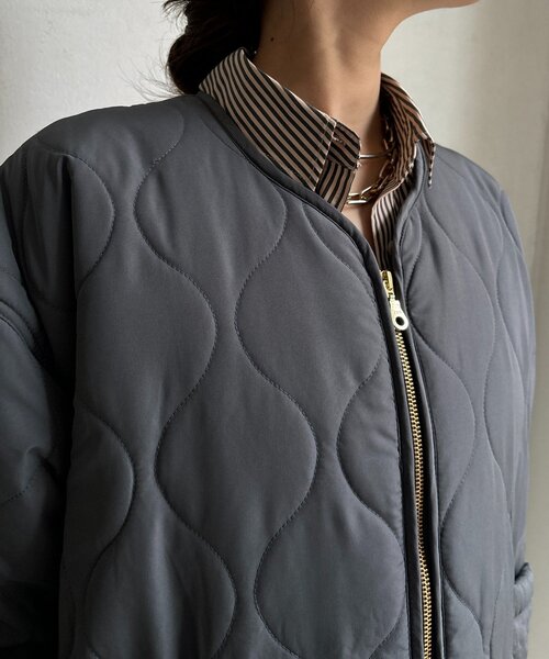 DouDou（ドゥドゥ）の「キルティングMA1（その他アウター・レディース・ブラック/チャコールグレー/ホワイト系その他/ベージュ・FREE）」の10枚目の写真