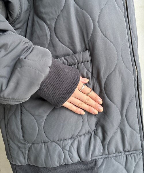DouDou（ドゥドゥ）の「キルティングMA1（その他アウター・レディース・ブラック/チャコールグレー/ホワイト系その他/ベージュ・FREE）」の12枚目の写真
