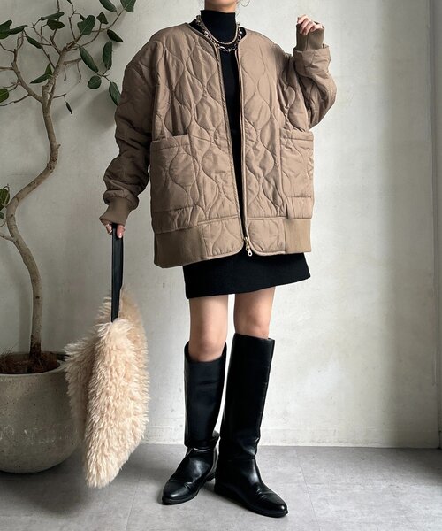 DouDou（ドゥドゥ）の「キルティングMA1（その他アウター・レディース・ブラック/チャコールグレー/ホワイト系その他/ベージュ・FREE）」の19枚目の写真