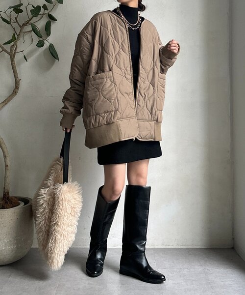 DouDou（ドゥドゥ）の「キルティングMA1（その他アウター・レディース・ブラック/チャコールグレー/ホワイト系その他/ベージュ・FREE）」の20枚目の写真