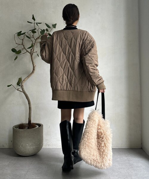 DouDou（ドゥドゥ）の「キルティングMA1（その他アウター・レディース・ブラック/チャコールグレー/ホワイト系その他/ベージュ・FREE）」の21枚目の写真
