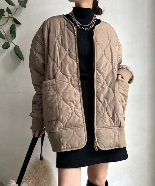 DouDou（ドゥドゥ）の「キルティングMA1（その他アウター・レディース・ブラック/チャコールグレー/ホワイト系その他/ベージュ・FREE）」の22枚目の写真