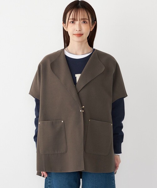 SHIPS Colors:ダブルフェイス ウールライク オーバー ジレ（その他