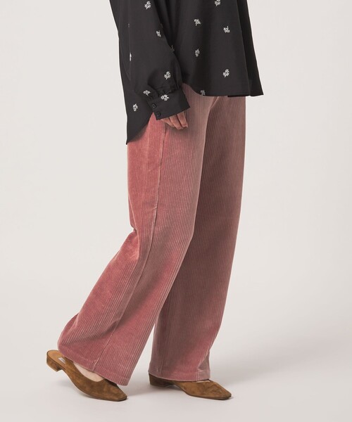 A DAY IN THE LIFE UNITED ARROWS(アデイインザライフユナイテッドアローズ)の「カットコーデュロイ ワイドイージーパンツ <A DAY IN THE LIFE>(その他パンツ・レディース・ブラック/グレー系/オフホワイト/モカ/ピンク・M/S)」の1枚目の写真