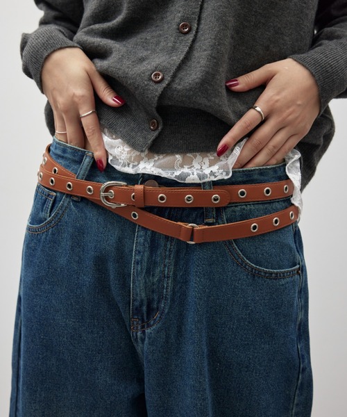 HANNE（アン）の「ロングハトメベルト（ベルト・レディース・ブラック/ブラウン・FREE）」の3枚目の写真