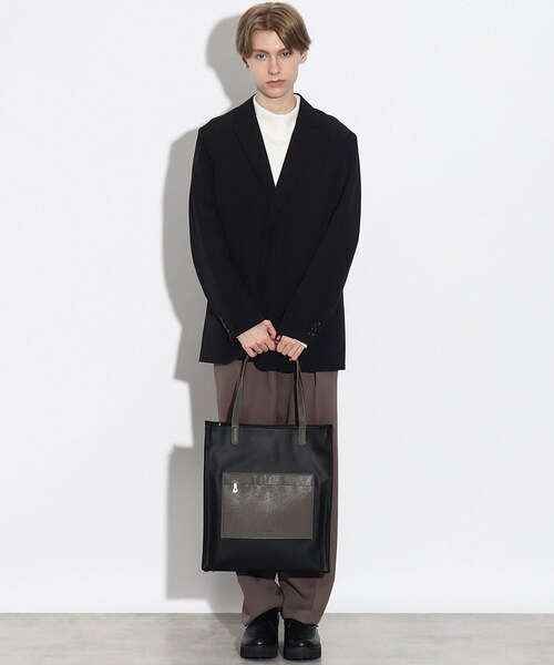 tk.TAKEO KIKUCHI（ティーケータケオキクチ）の「サフィアーノ2WAYトートバッグ（トートバッグ・メンズ・ブラック系6/ブラック/ブラック系3/ブラック系4/ベージュ・00）」の16枚目の写真