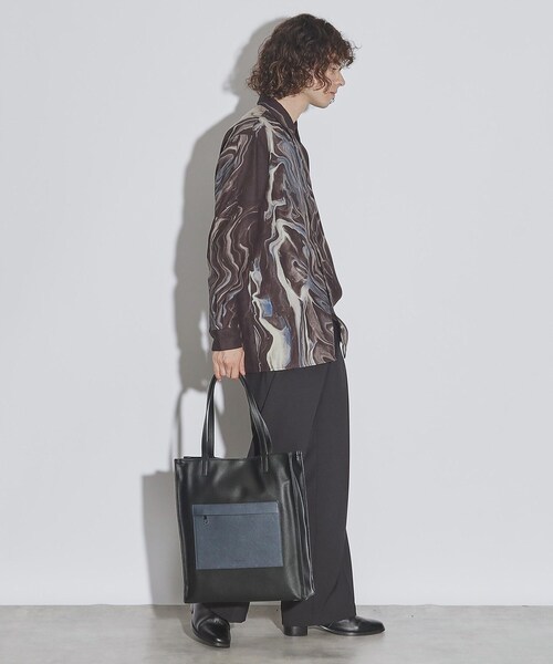 tk.TAKEO KIKUCHI（ティーケータケオキクチ）の「サフィアーノ2WAYトートバッグ（トートバッグ・メンズ・ブラック系6/ブラック/ブラック系3/ブラック系4/ベージュ・00）」の18枚目の写真