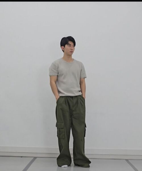 AGOD（エージーオーディー）の「ワイドビッグポケットコットンカーゴバンディングパンツ[カーキ]（スウェットパンツ・メンズ・その他・SMALL/MEDIUM/LARGE/X-LARGE）」の9枚目の写真