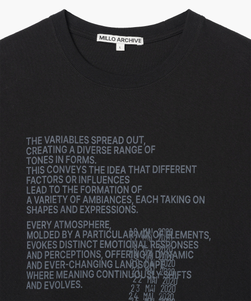 Millo Archive（ミロ アーカイブ）の「ニューサブタイトルTシャツ[ブラック]（Tシャツ/カットソー・メンズ・その他・LARGE/X-LARGE/MEDIUM）」の2枚目の写真