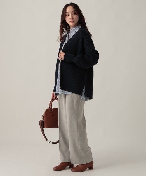 Elura（エルーラ）の「Vネックミドルゲージカーディガン/611691（カーディガン/ボレロ・レディース・ネイビー/チャコールグレー/レッド・FREE）」の14枚目の写真