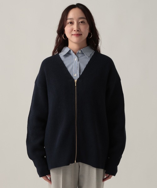 Elura（エルーラ）の「Vネックミドルゲージカーディガン/611691（カーディガン/ボレロ・レディース・ネイビー/チャコールグレー/レッド・FREE）」の16枚目の写真