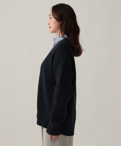 Elura（エルーラ）の「Vネックミドルゲージカーディガン/611691（カーディガン/ボレロ・レディース・ネイビー/チャコールグレー/レッド・FREE）」の17枚目の写真