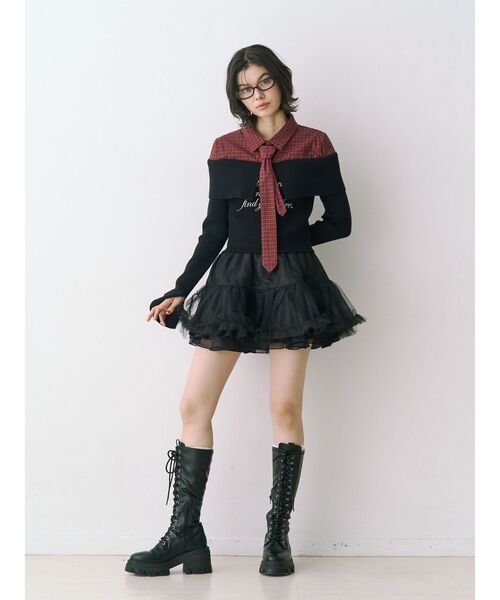 セール】シャツレイヤードオフショルニット（ニット/セーター