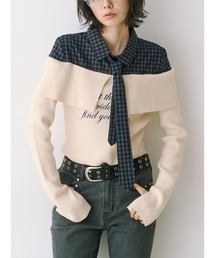 jouetie | シャツレイヤードオフショルニット(ニット/セーター)