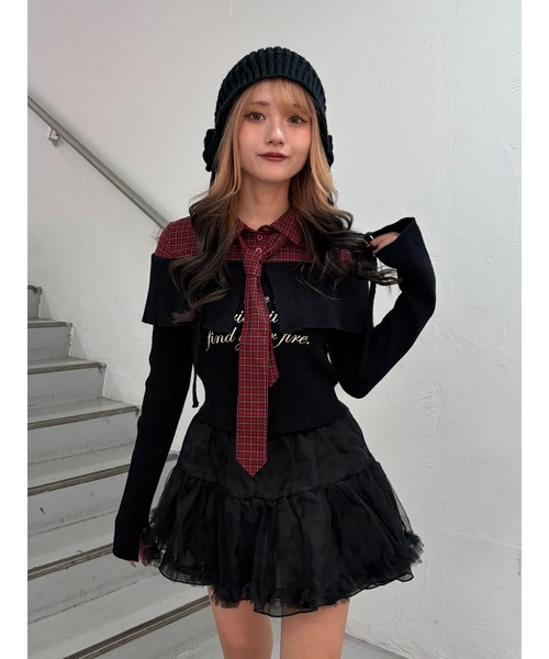 セール】シャツレイヤードオフショルニット（ニット/セーター