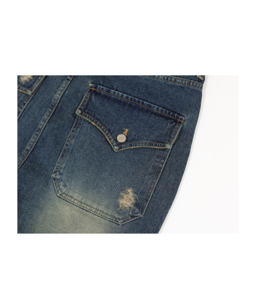 GUBIN（グビン）の「レトロダメージワイドデニムパンツ（デニムパンツ・メンズ・その他・LARGE/SMALL/MEDIUM）」の8枚目の写真