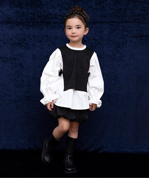 BREEZE（ブリーズ）の「Belchic キラキラボトム_ジュニア対応（その他パンツ・キッズ・グレー/ブラック・90/100/110/120/130/140）」の4枚目の写真