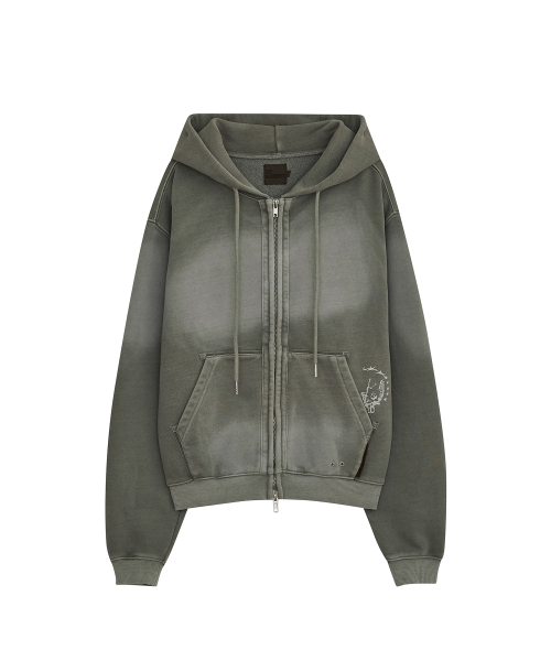 DEFGARMENTS（デフグラメンツ）の「PIG BRUSHED HOOD ZIPUP [KHAKI]（パーカー・レディース・その他・LARGE/SMALL）」の3枚目の写真