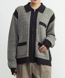 A_（エース）の「【A_/エース】ケーブルミックスカーディガン（カーディガン/ボレロ）」